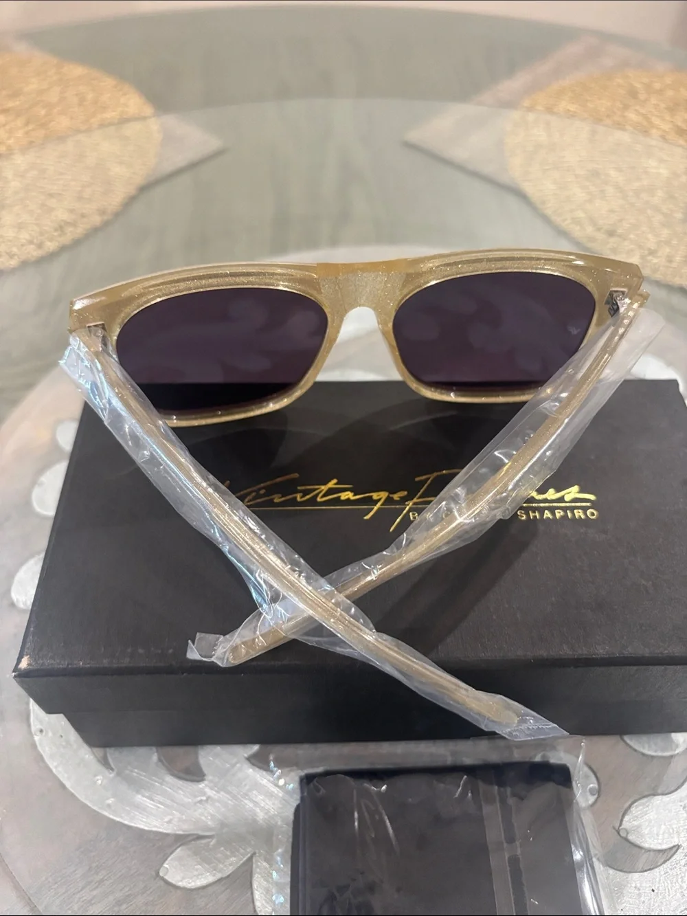 Gold Glitter Sunglasses- Vintage Frames by Corey Shapiro